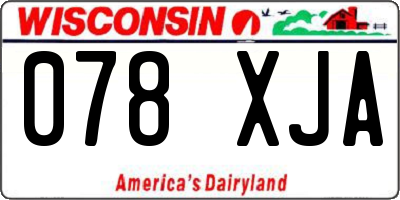 WI license plate 078XJA
