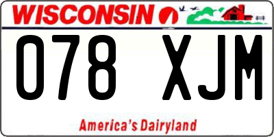 WI license plate 078XJM