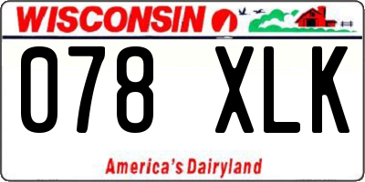 WI license plate 078XLK