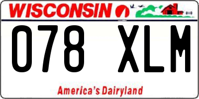 WI license plate 078XLM