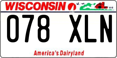 WI license plate 078XLN