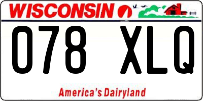 WI license plate 078XLQ