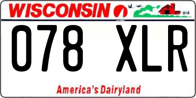 WI license plate 078XLR