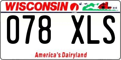 WI license plate 078XLS
