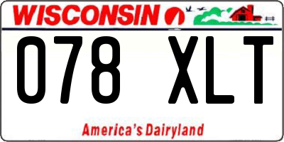 WI license plate 078XLT