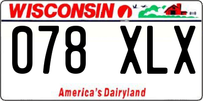 WI license plate 078XLX