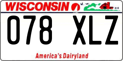 WI license plate 078XLZ