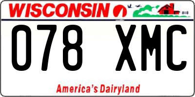 WI license plate 078XMC