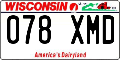 WI license plate 078XMD