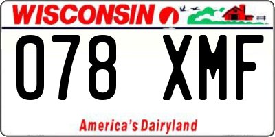 WI license plate 078XMF