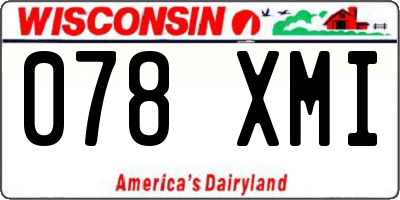 WI license plate 078XMI