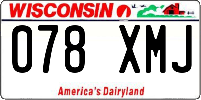 WI license plate 078XMJ