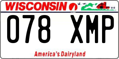 WI license plate 078XMP