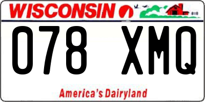 WI license plate 078XMQ