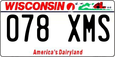 WI license plate 078XMS