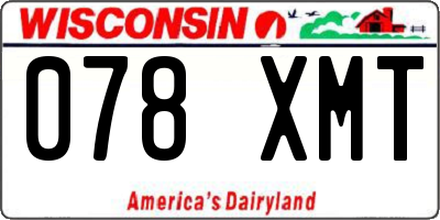 WI license plate 078XMT