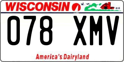 WI license plate 078XMV