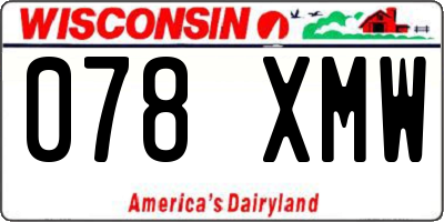 WI license plate 078XMW