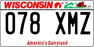 WI license plate 078XMZ