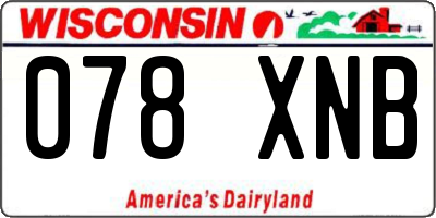 WI license plate 078XNB