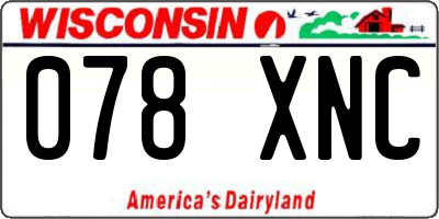 WI license plate 078XNC