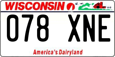 WI license plate 078XNE