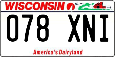 WI license plate 078XNI