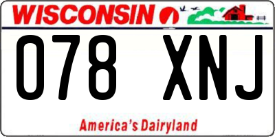 WI license plate 078XNJ