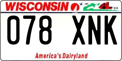 WI license plate 078XNK