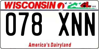WI license plate 078XNN