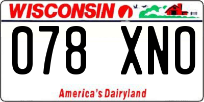 WI license plate 078XNO