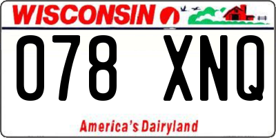 WI license plate 078XNQ
