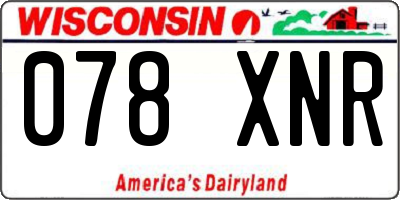 WI license plate 078XNR