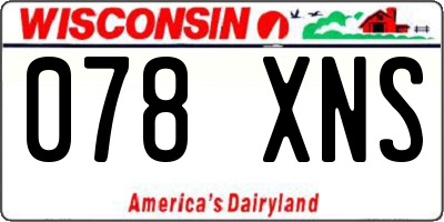 WI license plate 078XNS