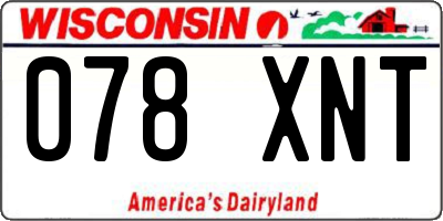 WI license plate 078XNT