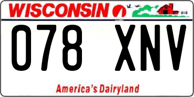 WI license plate 078XNV