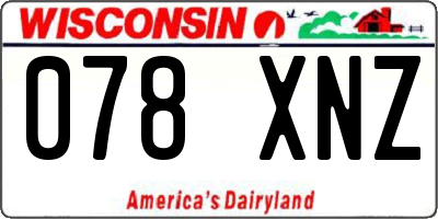WI license plate 078XNZ