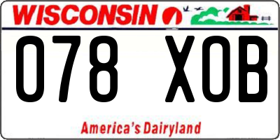 WI license plate 078XOB