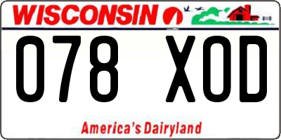 WI license plate 078XOD