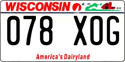 WI license plate 078XOG