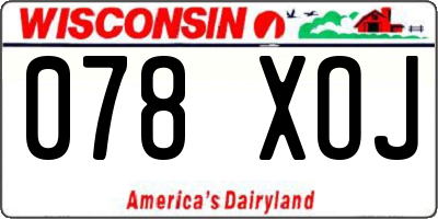 WI license plate 078XOJ