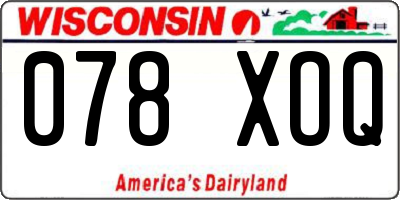 WI license plate 078XOQ