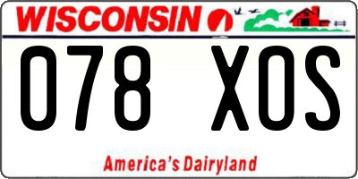 WI license plate 078XOS