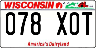 WI license plate 078XOT
