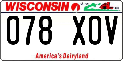 WI license plate 078XOV
