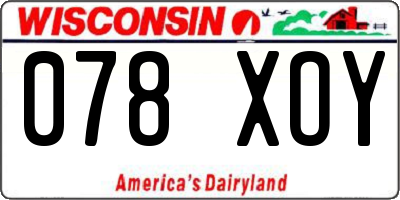 WI license plate 078XOY