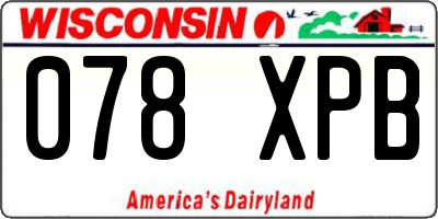 WI license plate 078XPB
