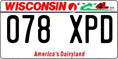 WI license plate 078XPD