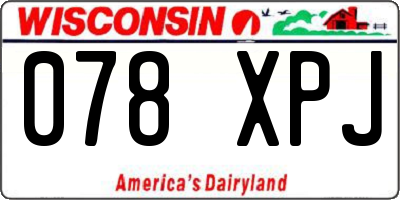 WI license plate 078XPJ