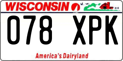 WI license plate 078XPK